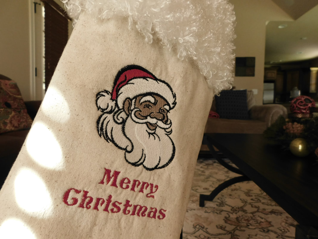 Black Santa Claus Christmas Stocking