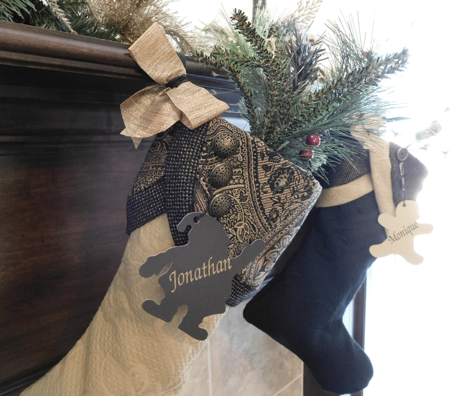 Black and Gold Christmas Stocking