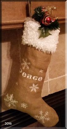 burlap Christmas stocking