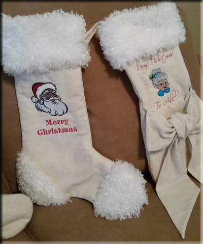 Black Mrs. Santa Claus stocking